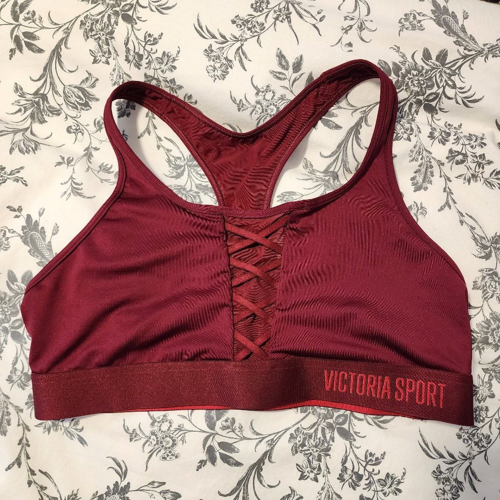 Victoria Sport The Player red racerback sports bra, size L